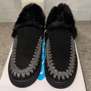 NIB Aqua College Albina Womens Cow Suede Faux Fur Shooties Boots